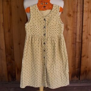 Vintage dpAM Kids Fall Corduroy Butter Yellow Jumper Dress Size 8